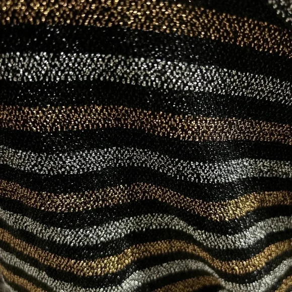 Urban Outfitters Metallic Faux Wrap Long Sleeve Top large - Picture 2 of 4